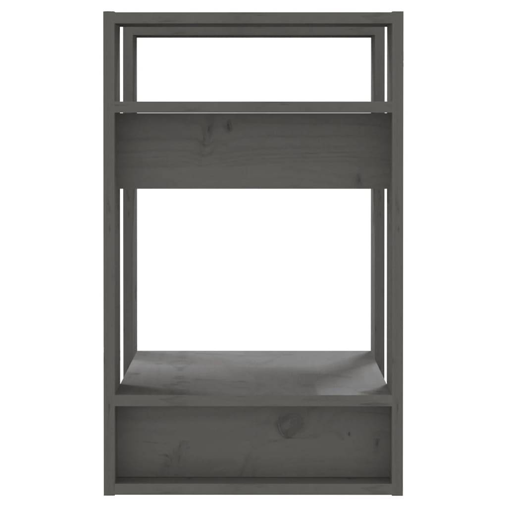 vidaXL Bücherregal/Raumteiler Grau 41x35x57 cm Massivholz Kiefer