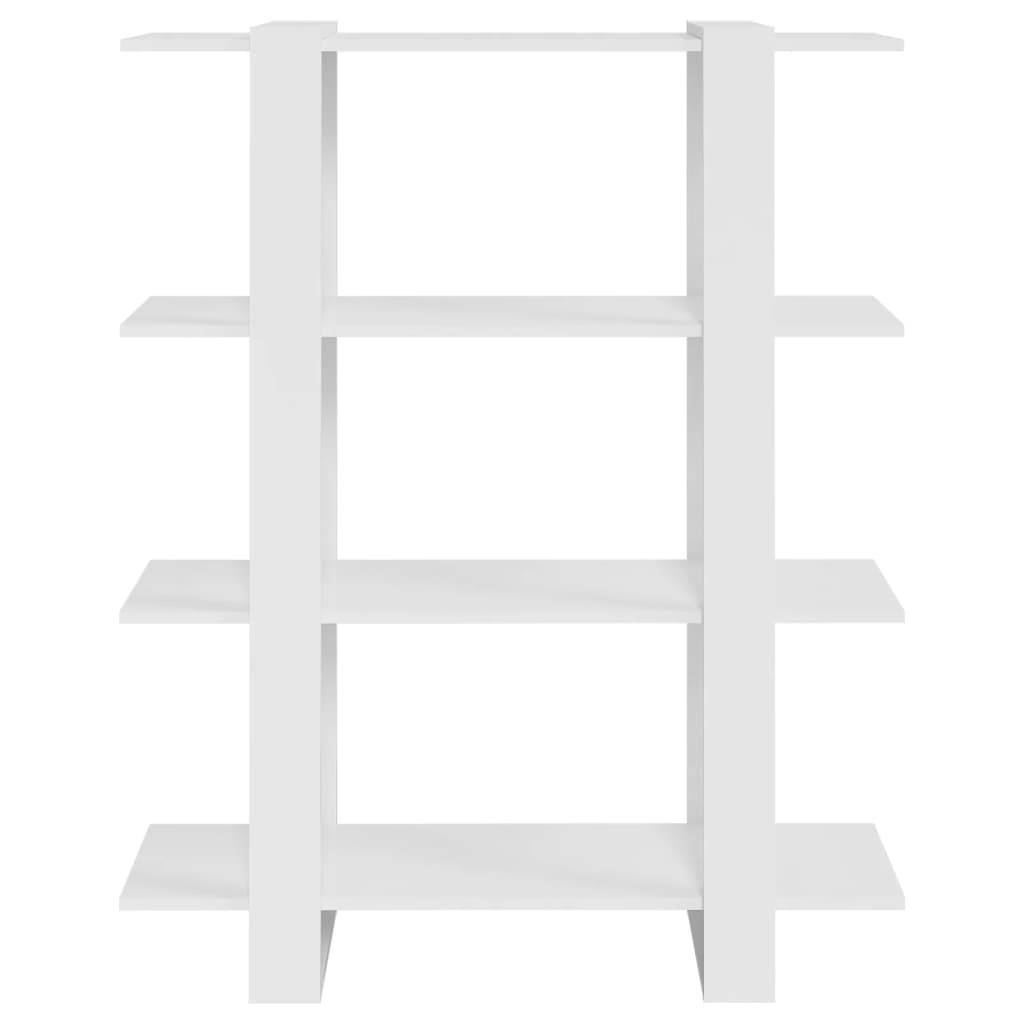 vidaXL Bücherregal/Raumteiler Hochglanz-Weiß 100x30x123,5 cm