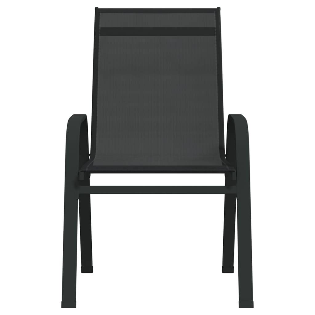 vidaXL Stapelbare Gartenstühle 2 Stk. Schwarz Textilene