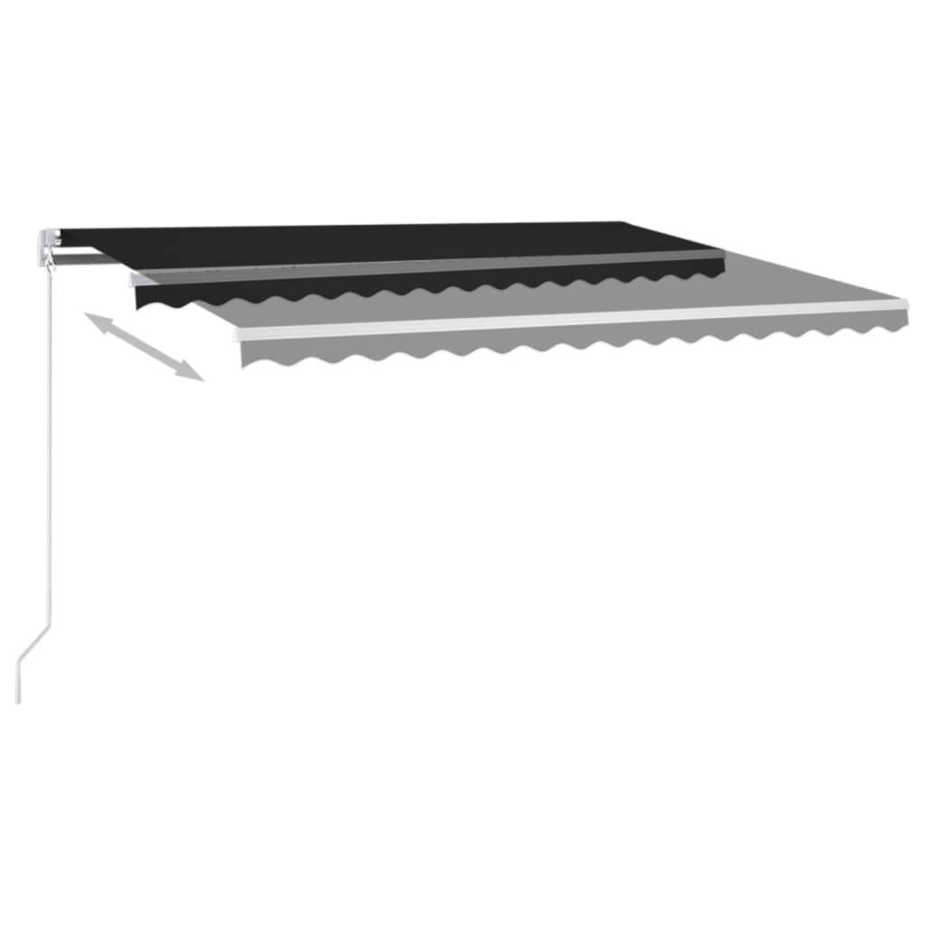 vidaXL Markise Manuell Einziehbar mit LED 450x300 cm Anthrazit