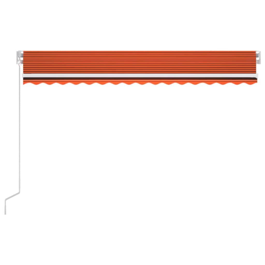 vidaXL Markise Manuell Einziehbar mit LED 450x300 cm Orange und Braun