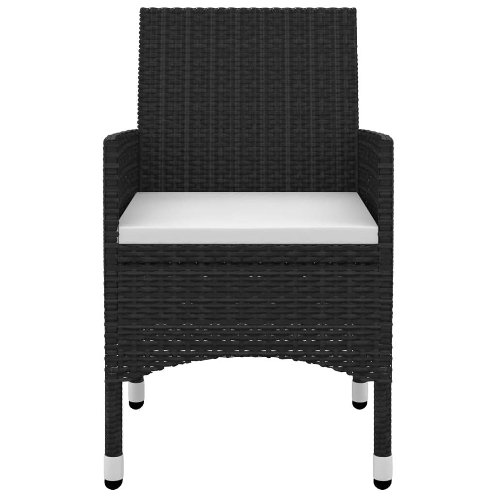 vidaXL 3-tlg. Garten-Essgruppe mit Auflagen Poly Rattan und Glas