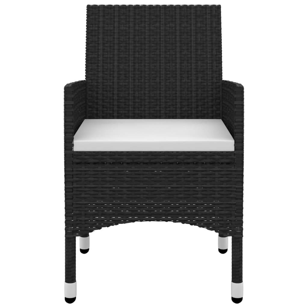 vidaXL 7-tlg. Garten-Essgruppe mit Auflagen Poly Rattan und Glas