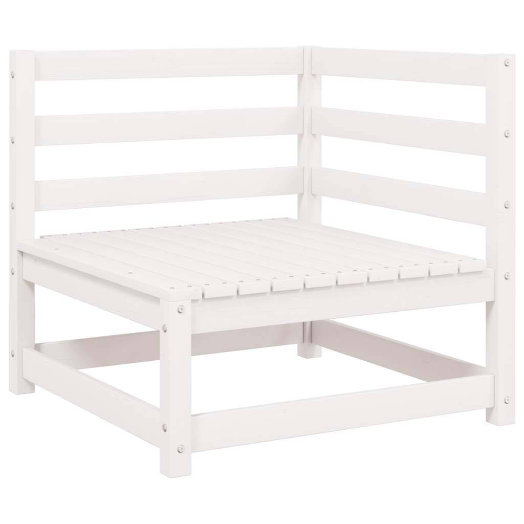 vidaXL Garten-Ecksofas 2 Stk. Weiß Kiefer Massivholz