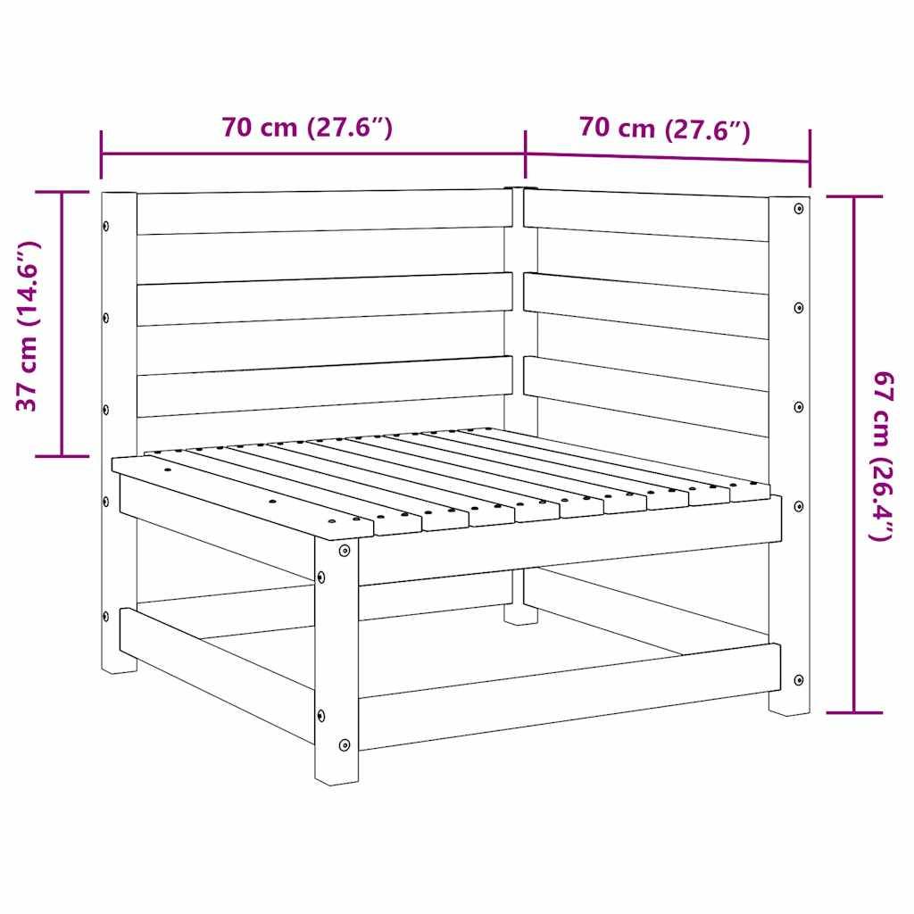 vidaXL Garten-Ecksofas 2 Stk. Weiß Kiefer Massivholz