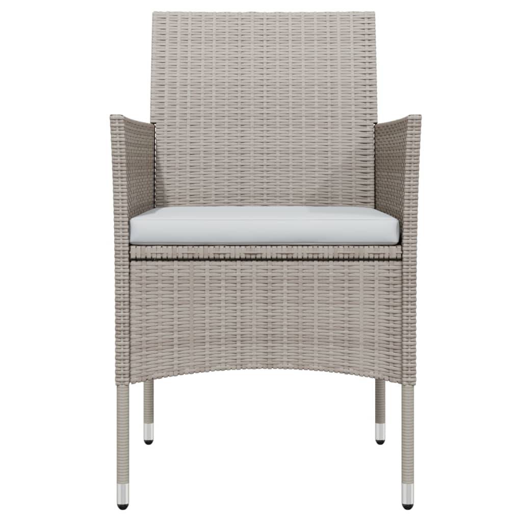 vidaXL 7-tlg. Garten-Essgruppe mit Kissen Beige und Schwarz