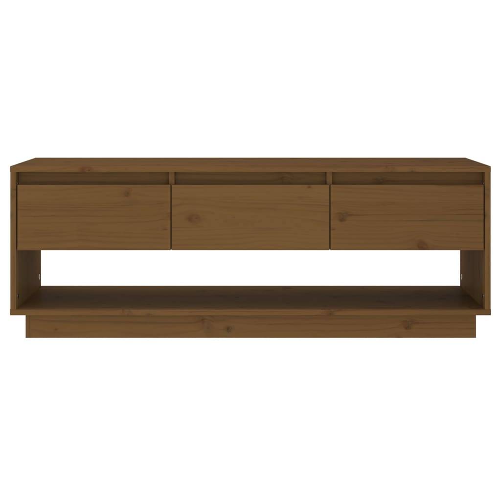 vidaXL TV-Schrank Honigbraun 110,5x34x40 cm Massivholz Kiefer