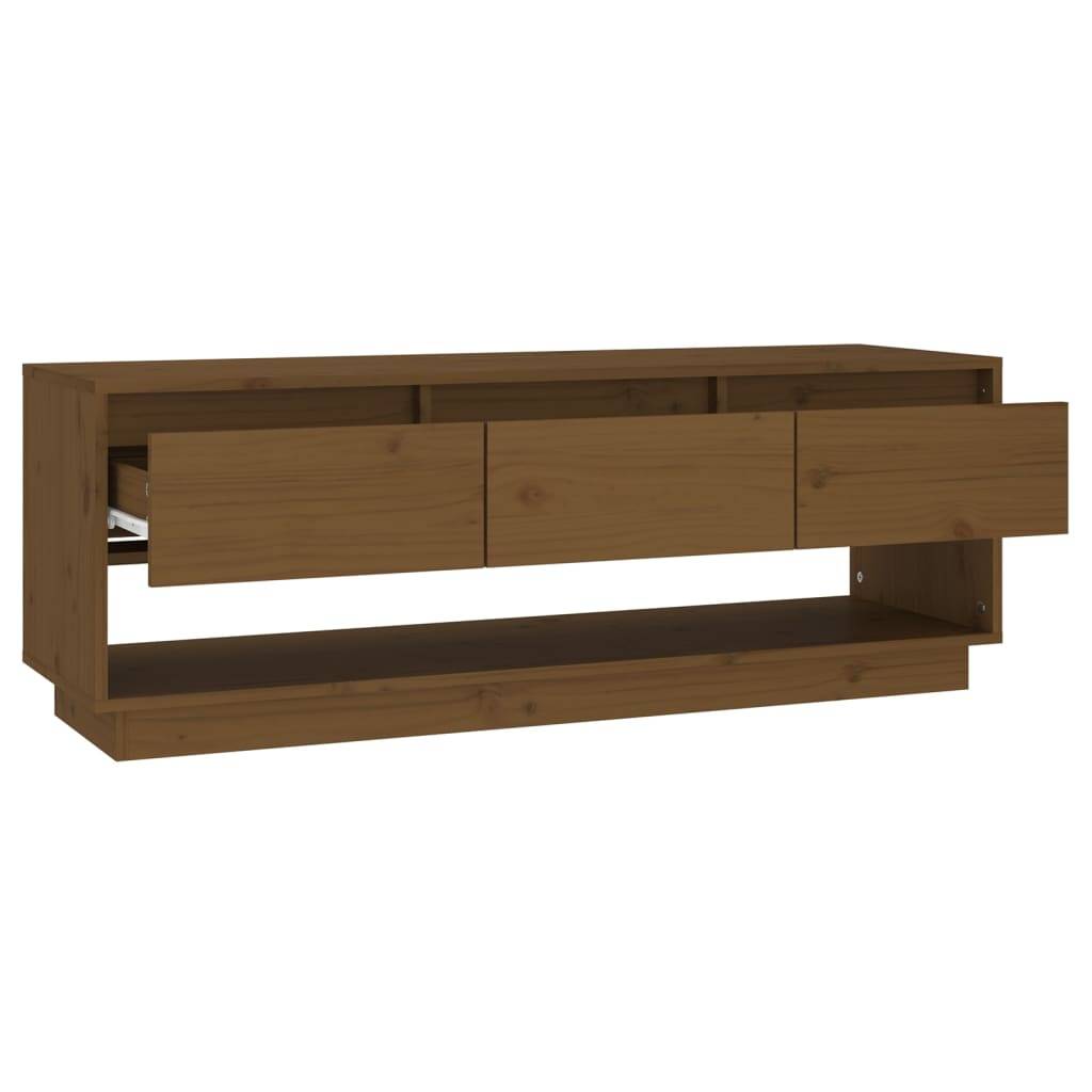 vidaXL TV-Schrank Honigbraun 110,5x34x40 cm Massivholz Kiefer