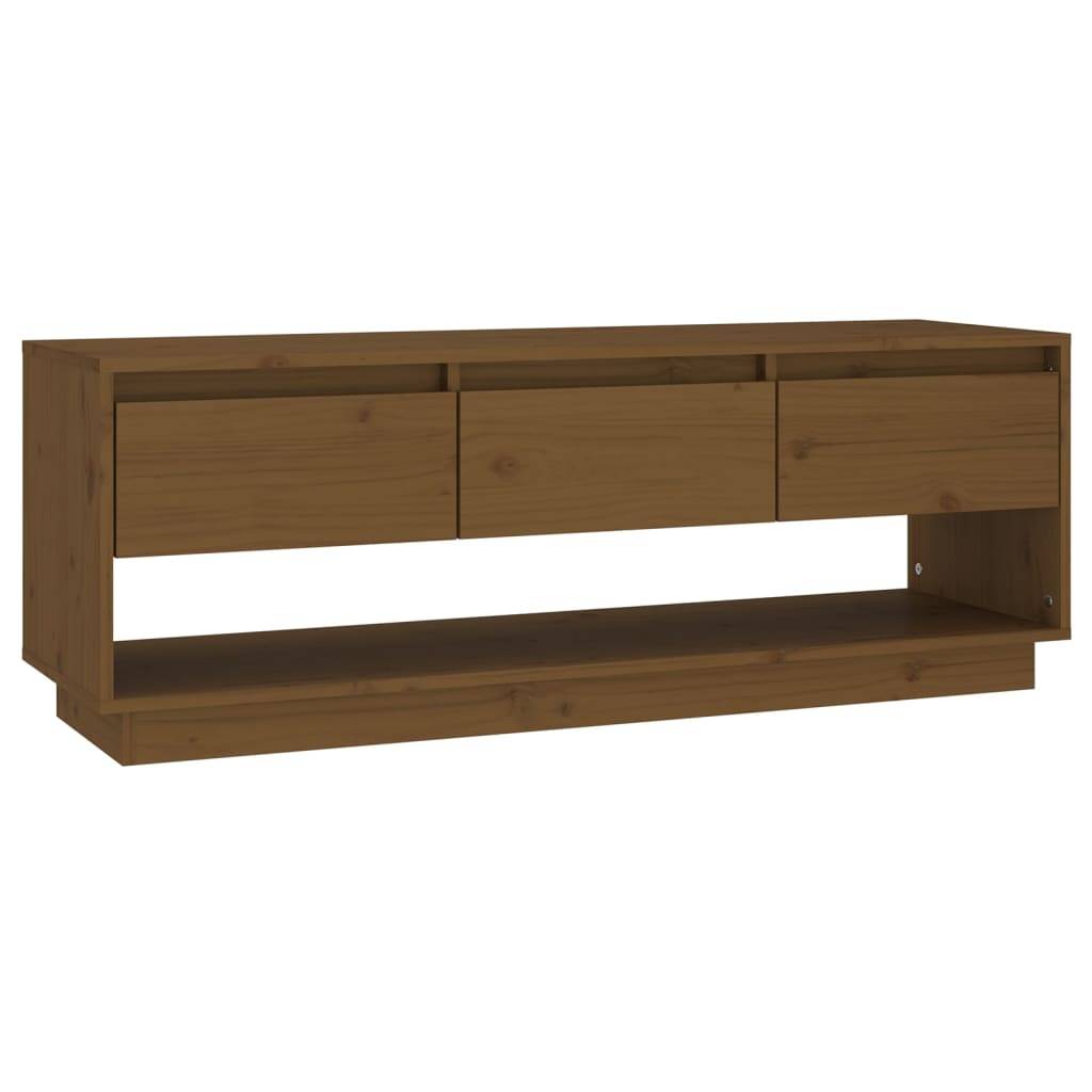 vidaXL TV-Schrank Honigbraun 110,5x34x40 cm Massivholz Kiefer