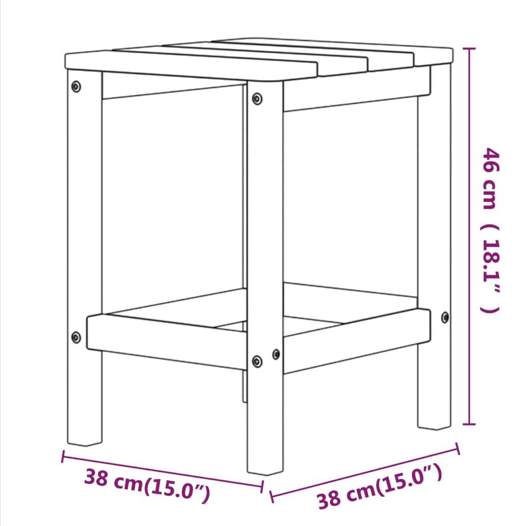 vidaXL Adirondack-Gartentisch Braun 38x38x46 cm HDPE