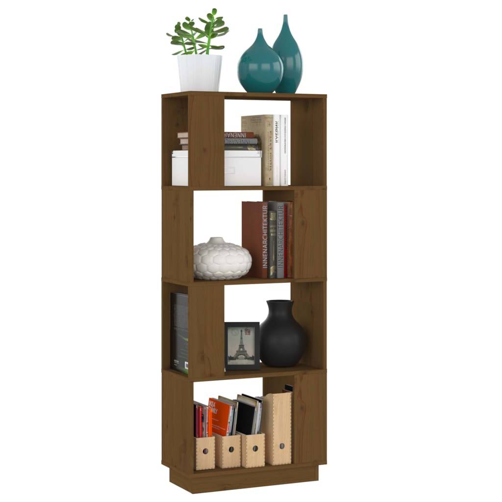 vidaXL Bücherregal/Raumteiler Honigbraun 51x25x132cm Massivholz Kiefer