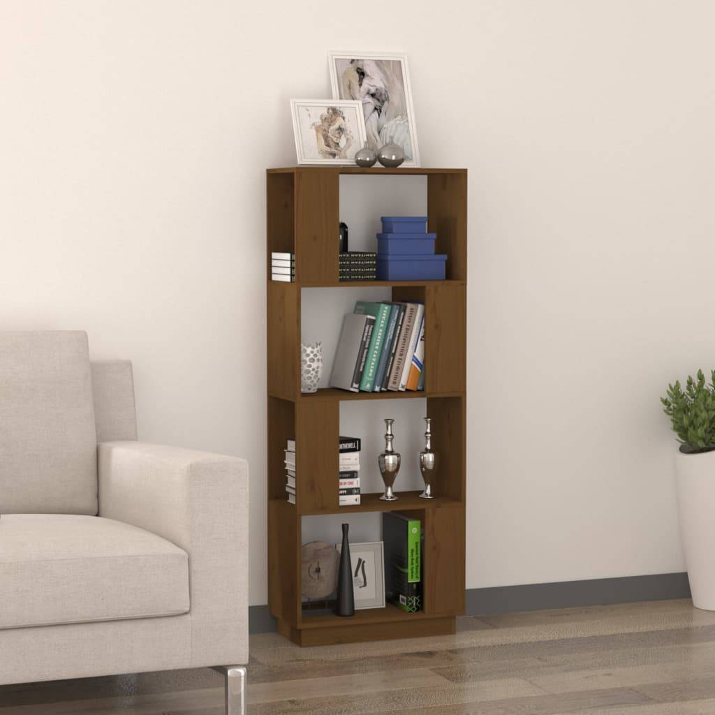 vidaXL Bücherregal/Raumteiler Honigbraun 51x25x132cm Massivholz Kiefer