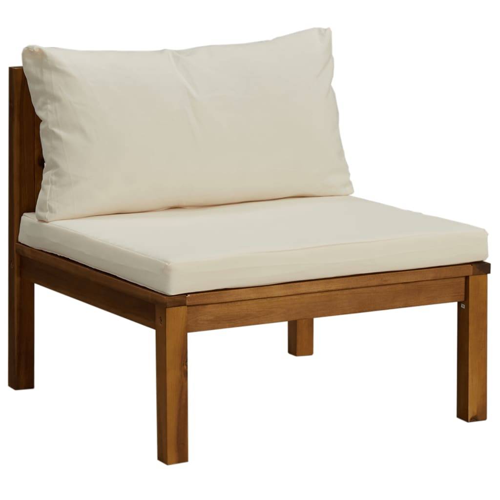 vidaXL 11-tlg. Garten-Lounge-Set mit Creme Kissen Massivholz Akazie