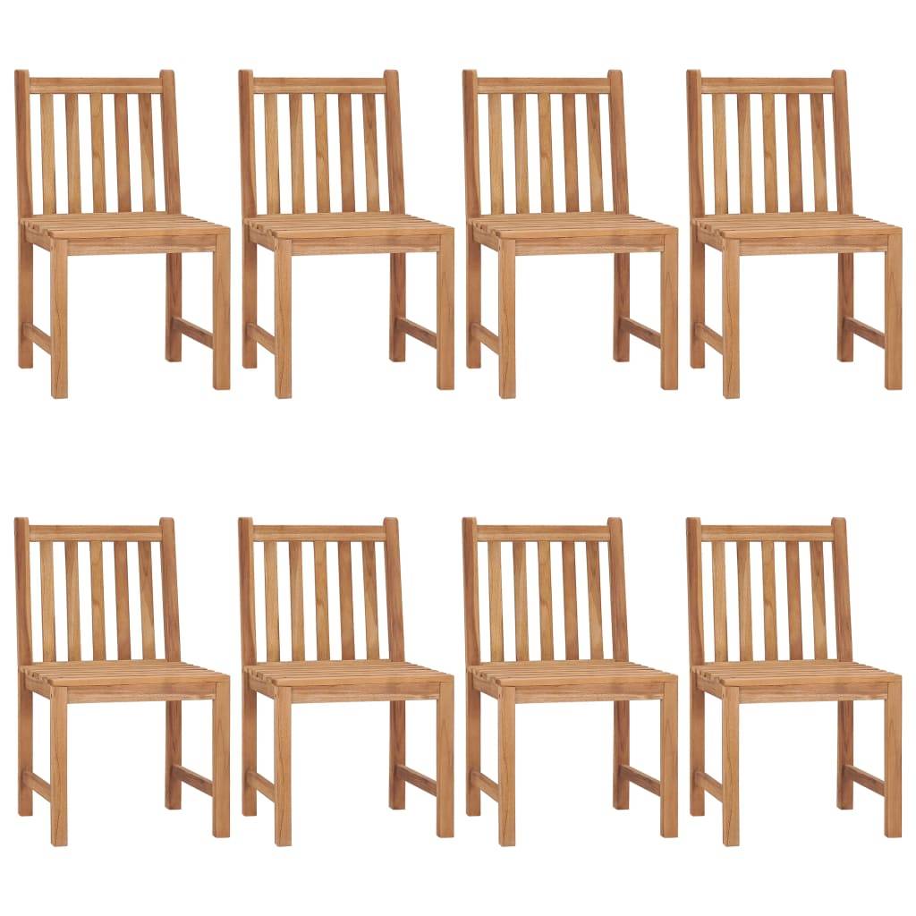 vidaXL Gartenstühle 8 Stk. mit Kissen Massivholz Teak
