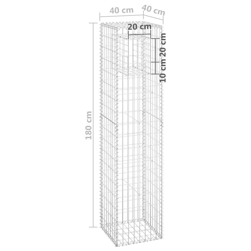 vidaXL Gabionensäulen 2 Stk. 40x40x180 cm Eisen