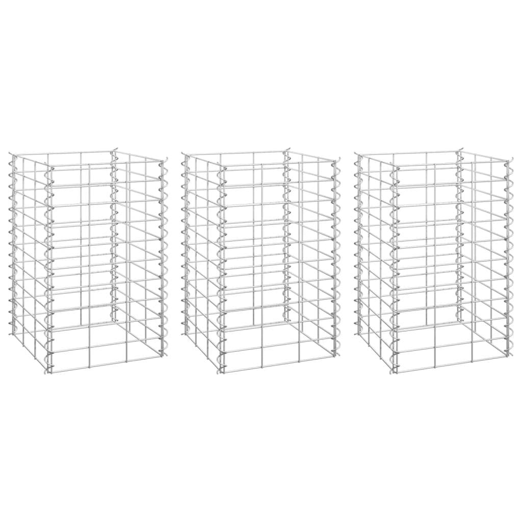 vidaXL Gabionen-Hochbeete 3 Stk. 30x30x50 cm Eisen