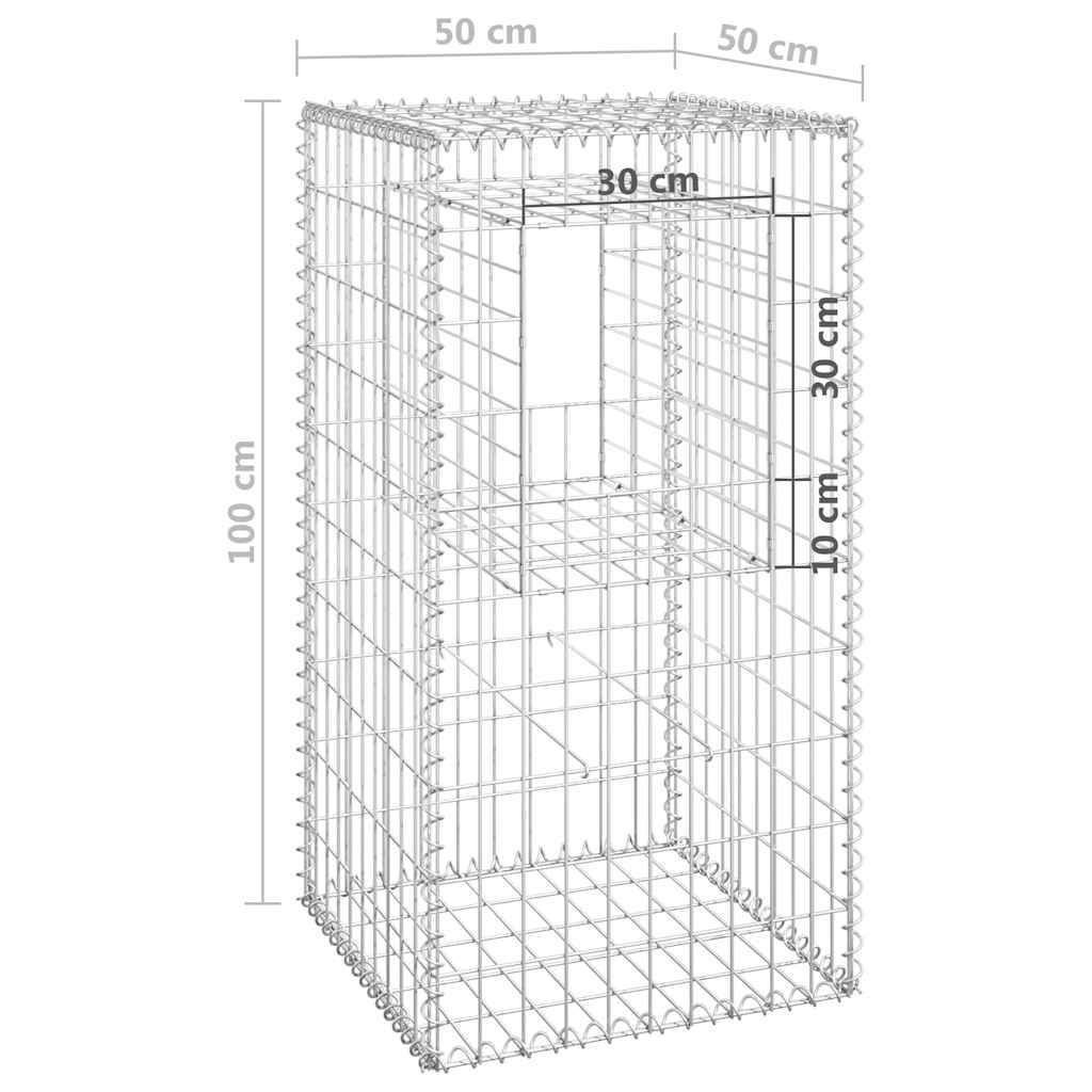 vidaXL Gabionensäulen 2 Stk. 50x50x100 cm Eisen