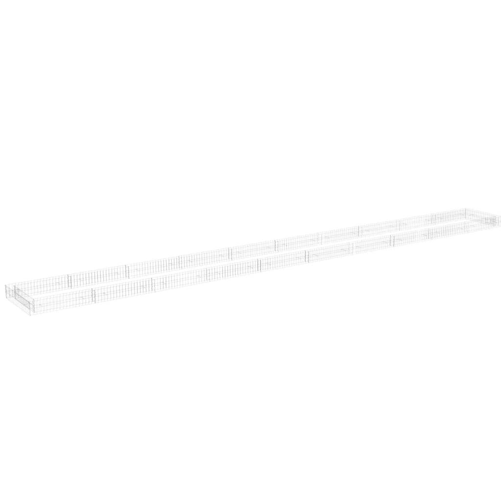 vidaXL Gabionen-Hochbeet Verzinkter Stahl 1000x100x20 cm