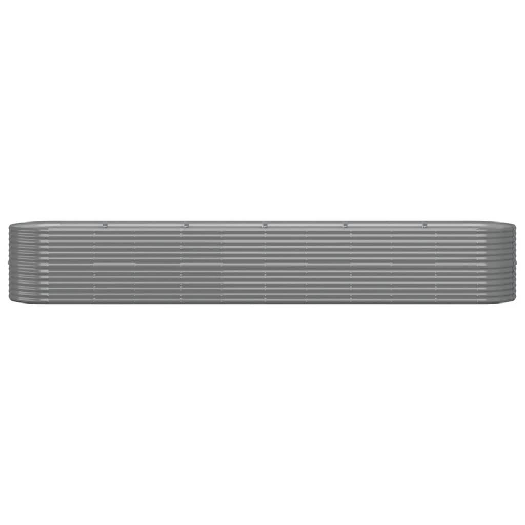 vidaXL Hochbeet Pulverbeschichteter Stahl 440x80x68 cm Grau