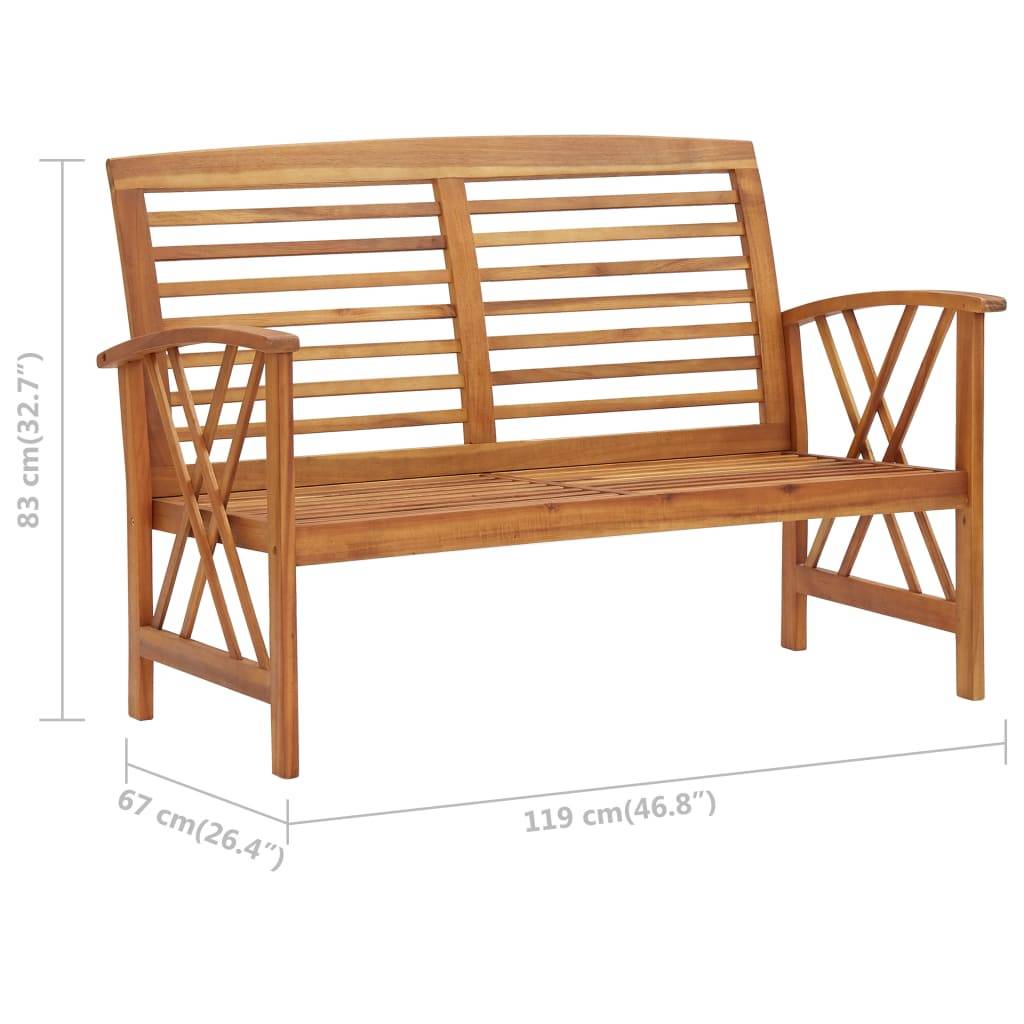 vidaXL Gartenbank 119 cm Massivholz Akazie