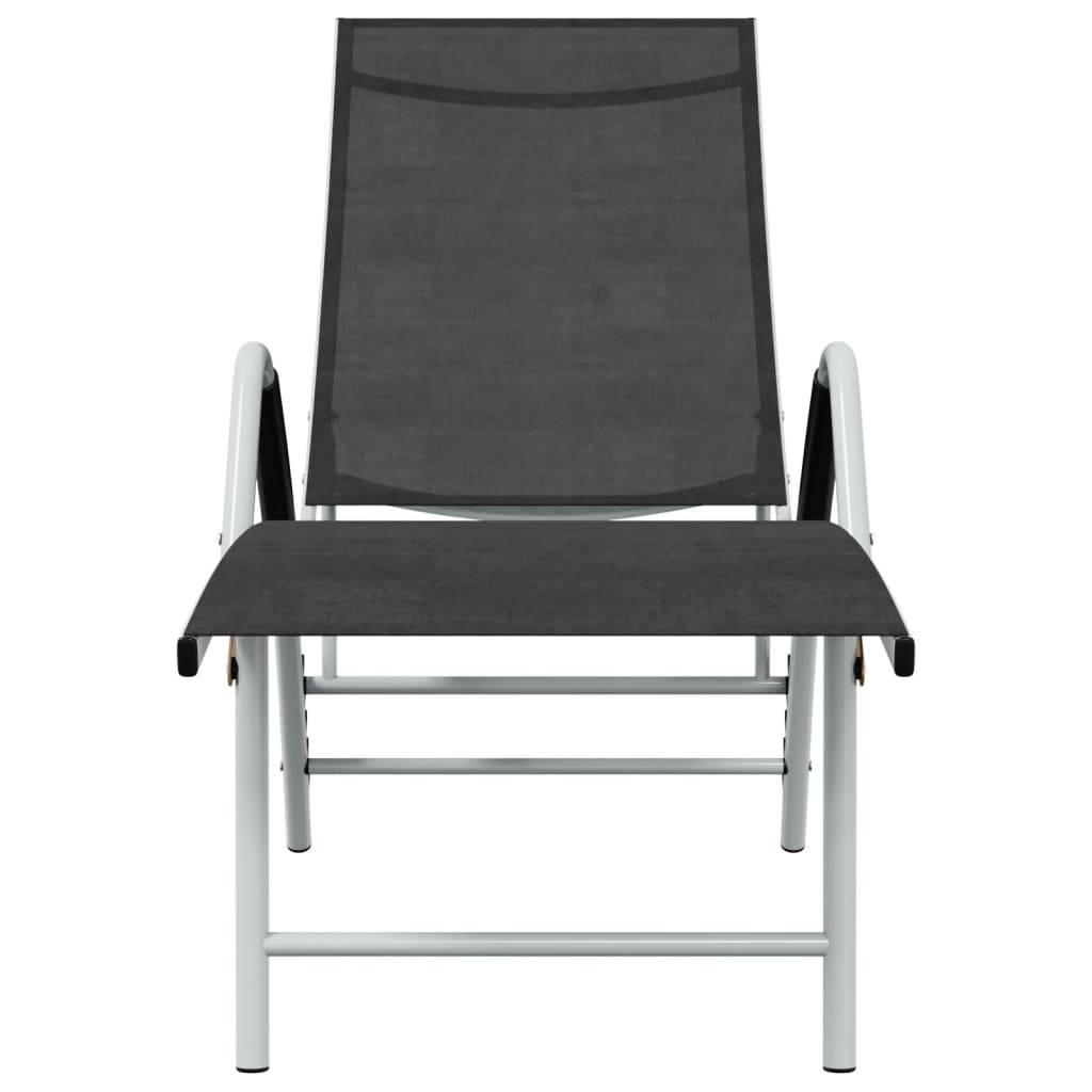 vidaXL Sonnenliege Textilene und Aluminium Schwarz