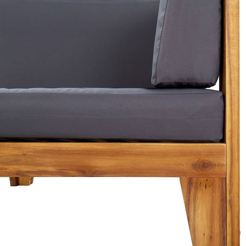 vidaXL 2-tlg. Garten-Lounge-Set mit Auflagen Massivholz Akazie