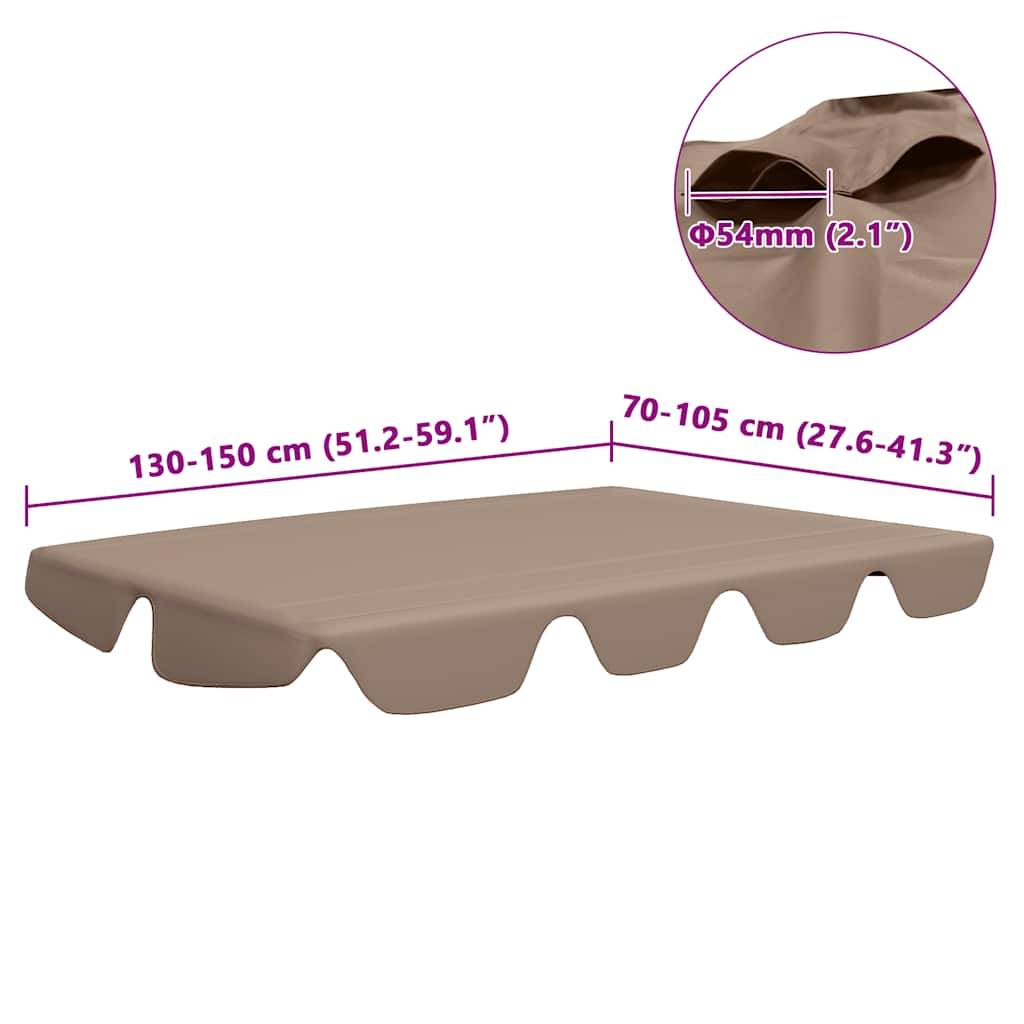vidaXL Ersatzdach für Hollywoodschaukel Taupe 150/130x105/70 cm