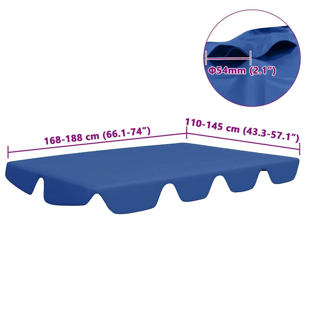 vidaXL Ersatzdach für Hollywoodschaukel Blau 188/168x145/110 cm