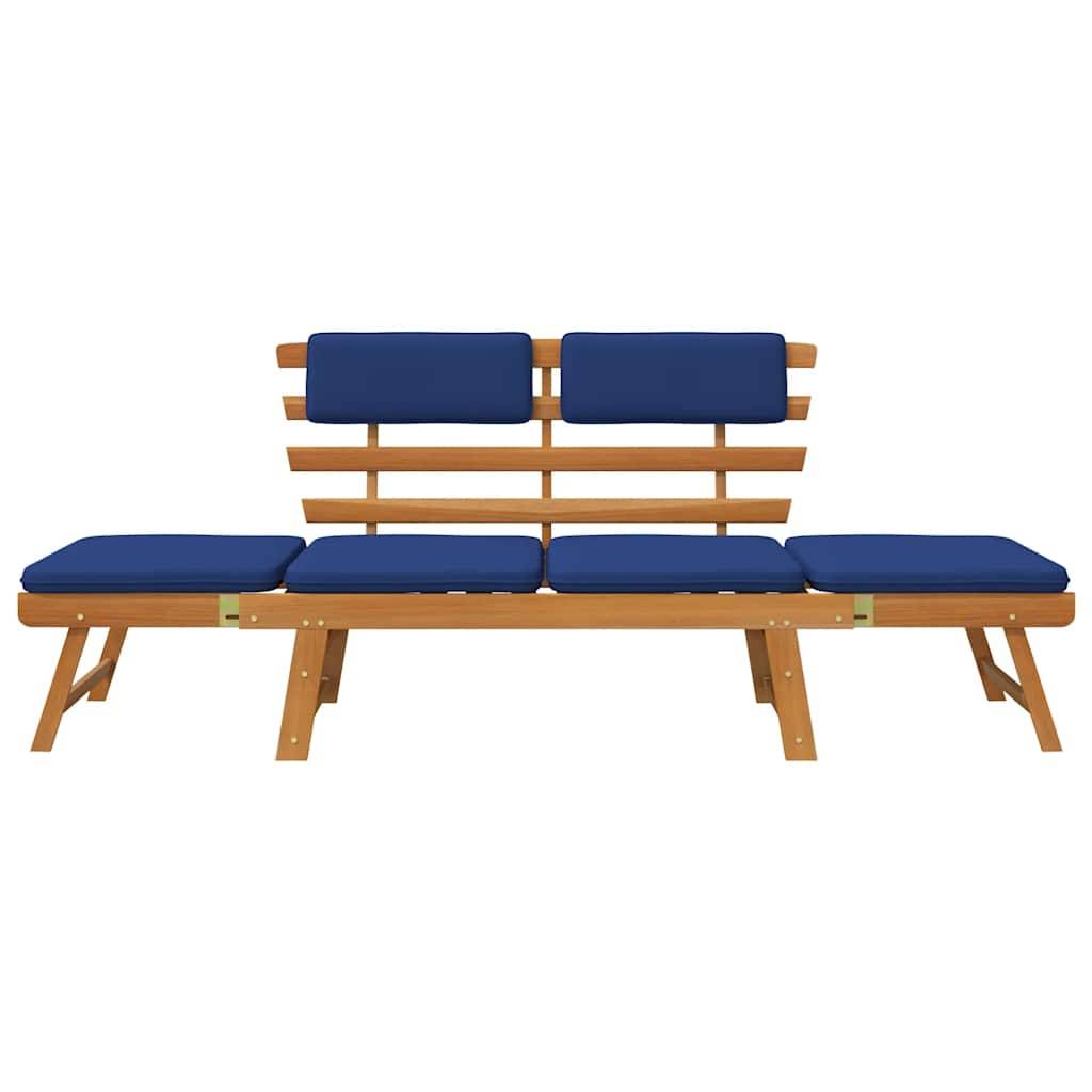 vidaXL Gartenbank mit Auflagen 2-in-1 190 cm Massivholz Akazie