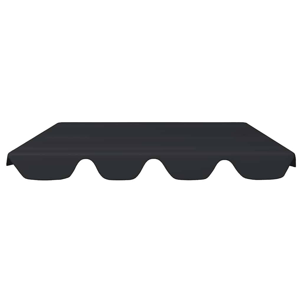 vidaXL Ersatzdach für Hollywoodschaukel Schwarz 188/168x145/110 cm