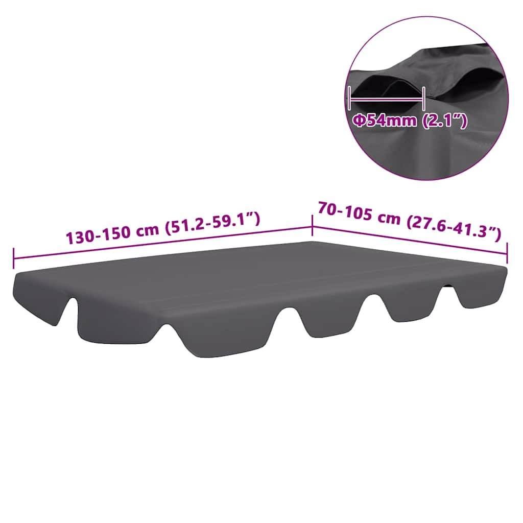 vidaXL Ersatzdach für Hollywoodschaukel Anthrazit 150/130x105/70 cm