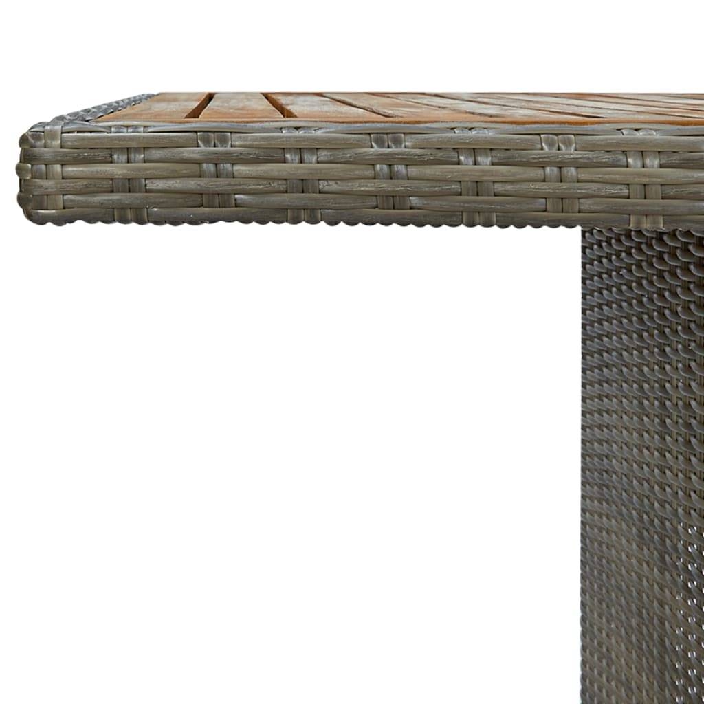 vidaXL Gartentisch Braun Poly Rattan und Akazie Massivholz