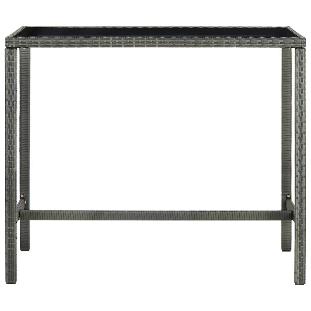 vidaXL 9-tlg. Gartenbar-Set mit Kissen Poly Rattan Grau