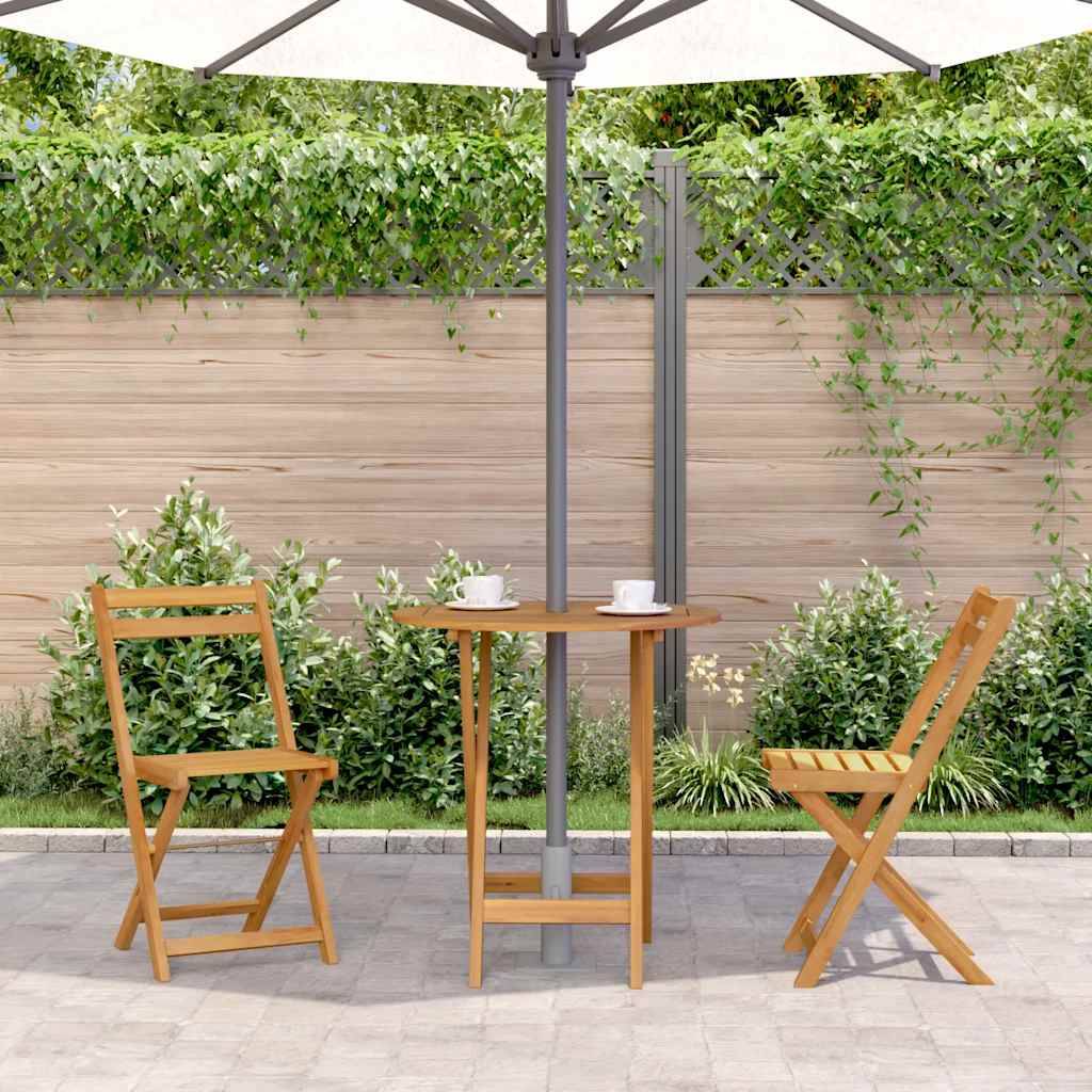 vidaXL Klappbarer Gartentisch 70 cm Massivholz Akazie