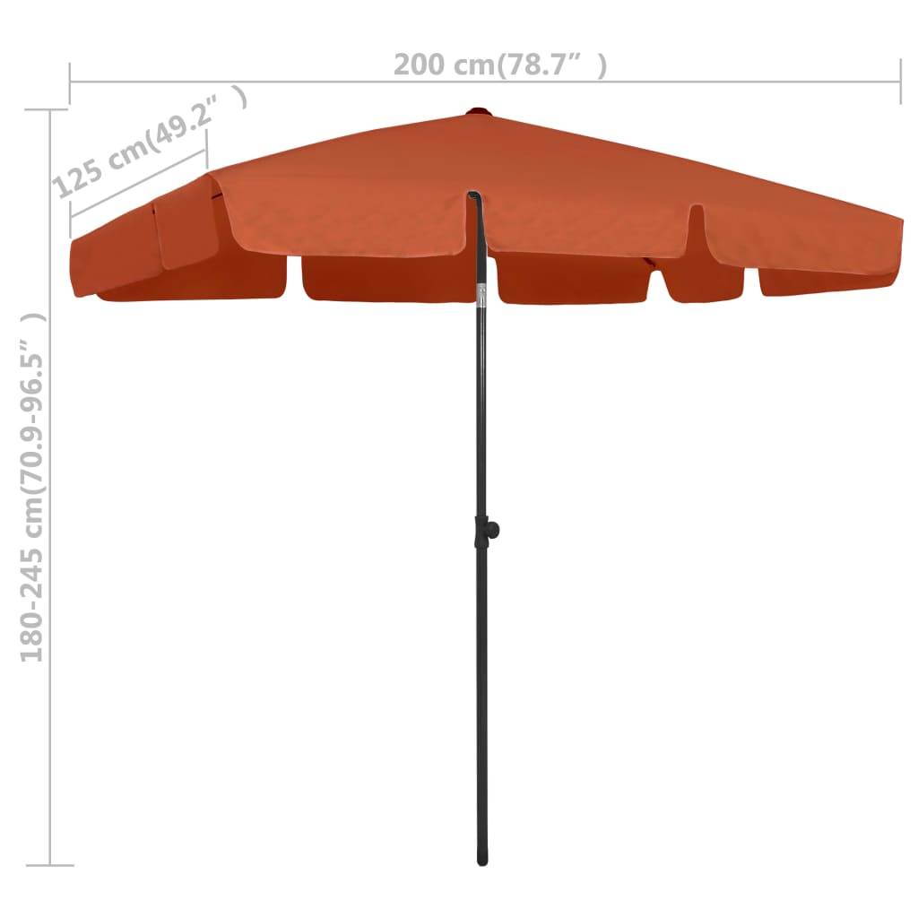 vidaXL Strandschirm Terracotta-Rot 200x125 cm
