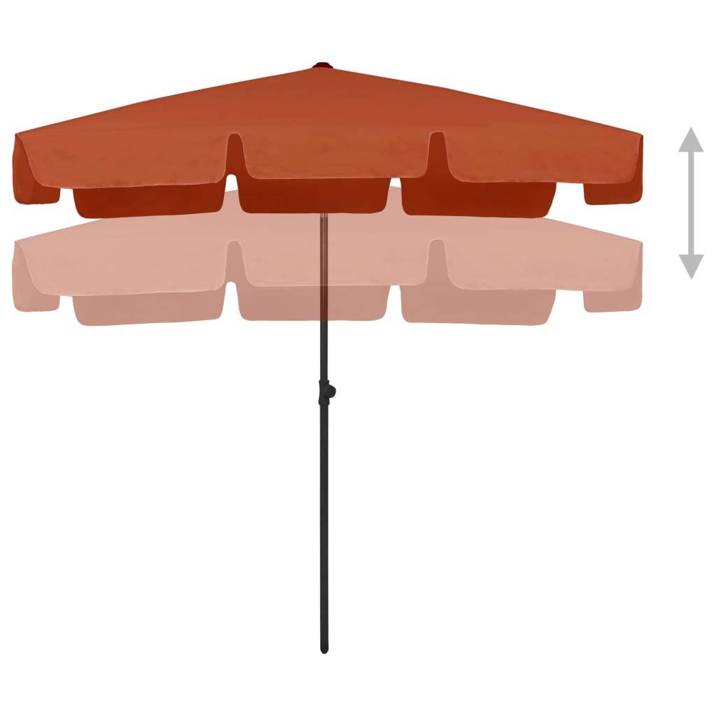 vidaXL Strandschirm Terracotta-Rot 200x125 cm