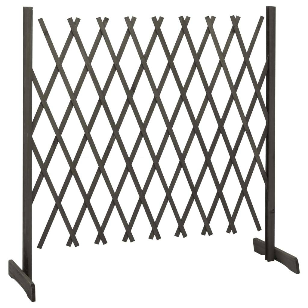 vidaXL Garten-Rankzaun Grau 180x100 cm Massivholz Tanne