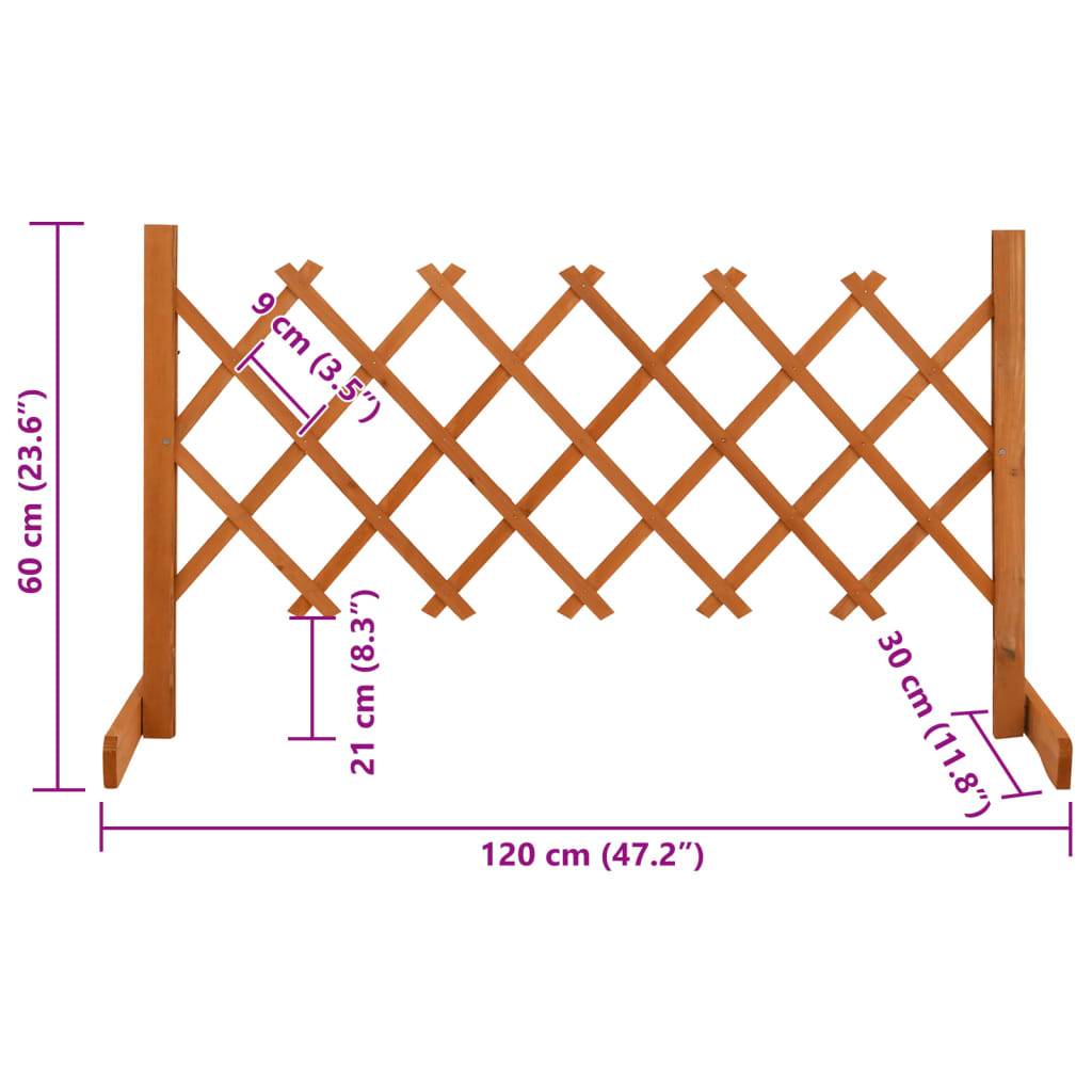 vidaXL Garten-Rankzaun Orange 120x60 cm Massivholz Tanne