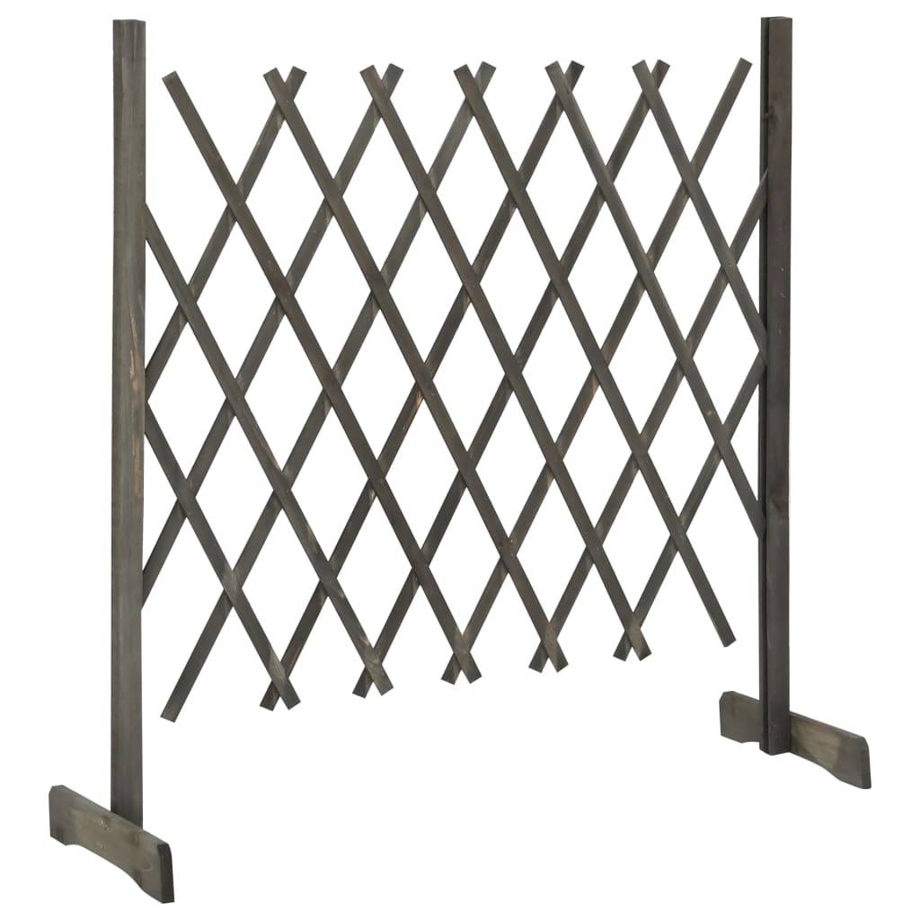vidaXL Garten-Rankzaun Grau 120x90 cm Massivholz Tanne