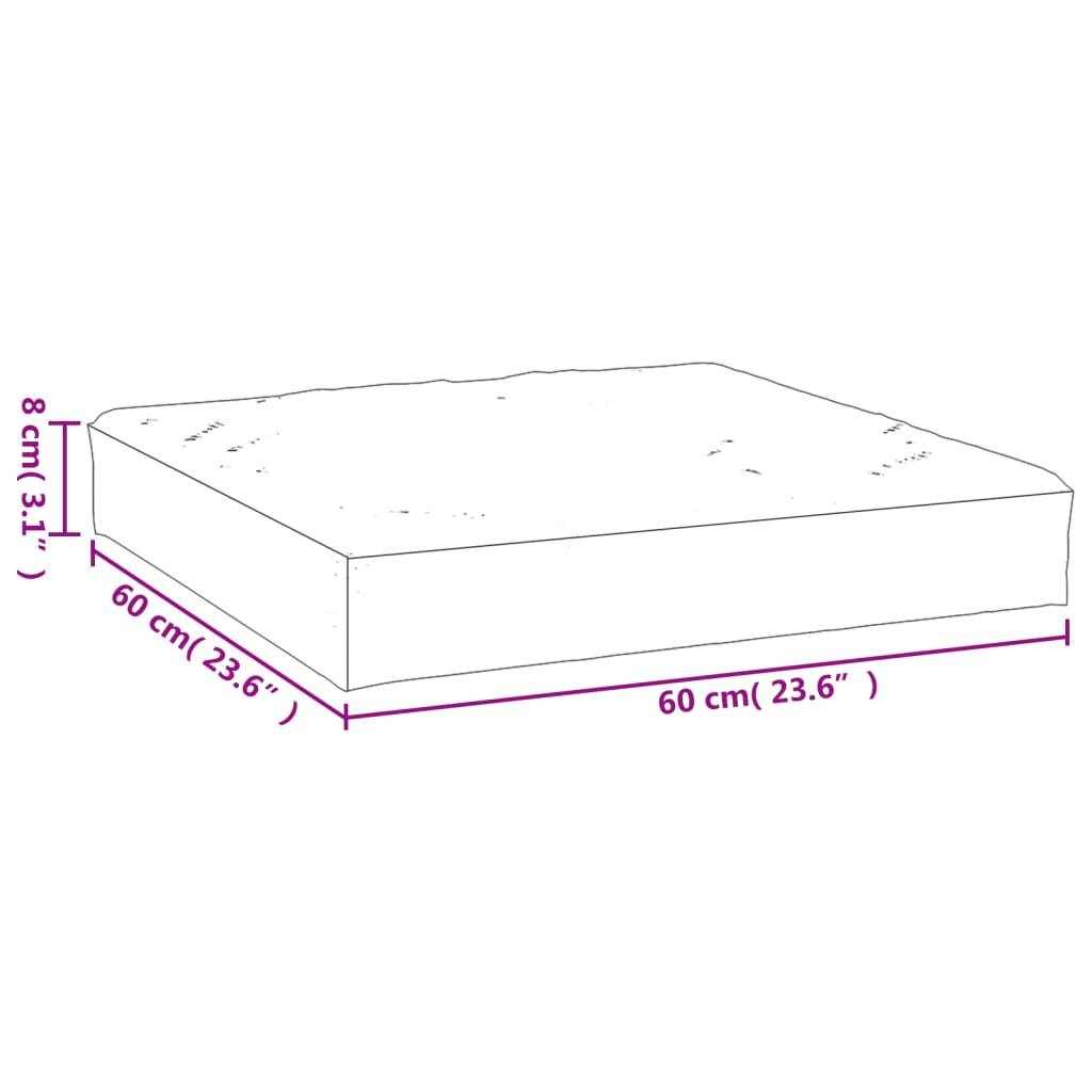 vidaXL Palettenkissen Taupe 60x60x6 cm Oxford-Gewebe