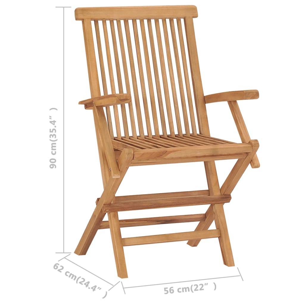 vidaXL Klappbare Gartenstühle 3 Stk. Massivholz Teak