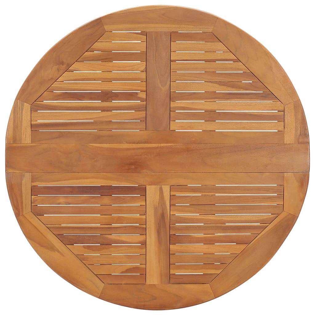 vidaXL Klappbarer Garten-Esstisch Ø90x75 cm Massivholz Teak