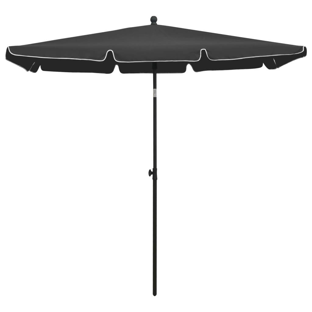 vidaXL Sonnenschirm mit Mast 210x140 cm Anthrazit