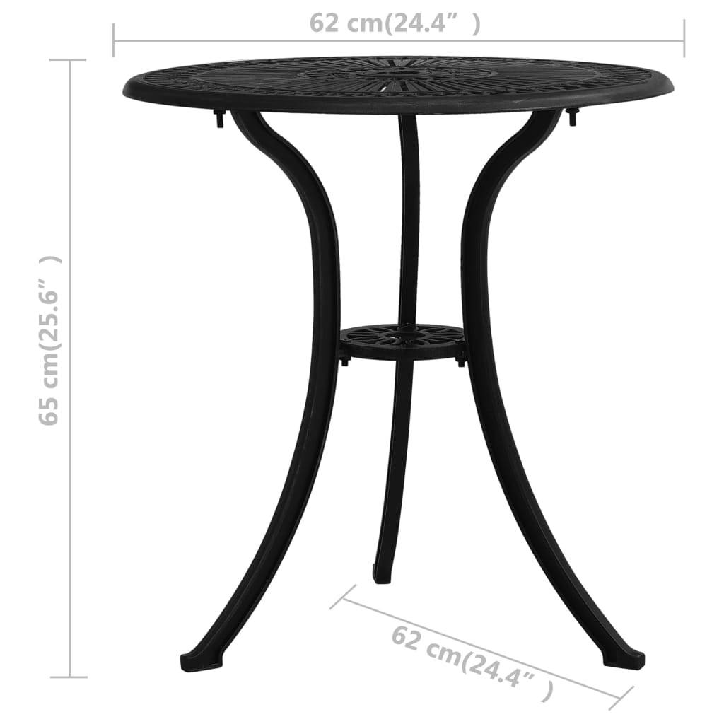 vidaXL Gartentisch Schwarz 62x62x65 cm Aluminiumguss