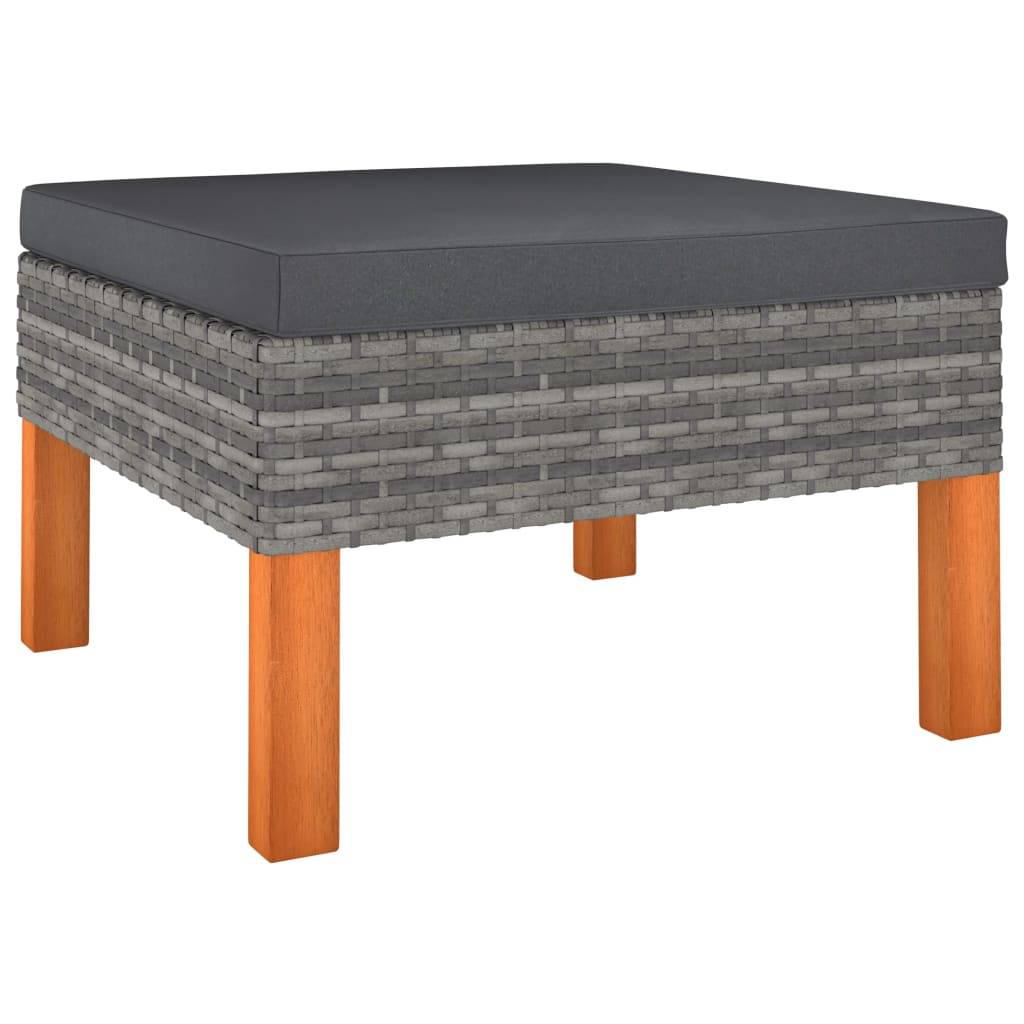 vidaXL 10-tlg. Garten-Lounge-Set mit Kissen Poly Rattan Grau