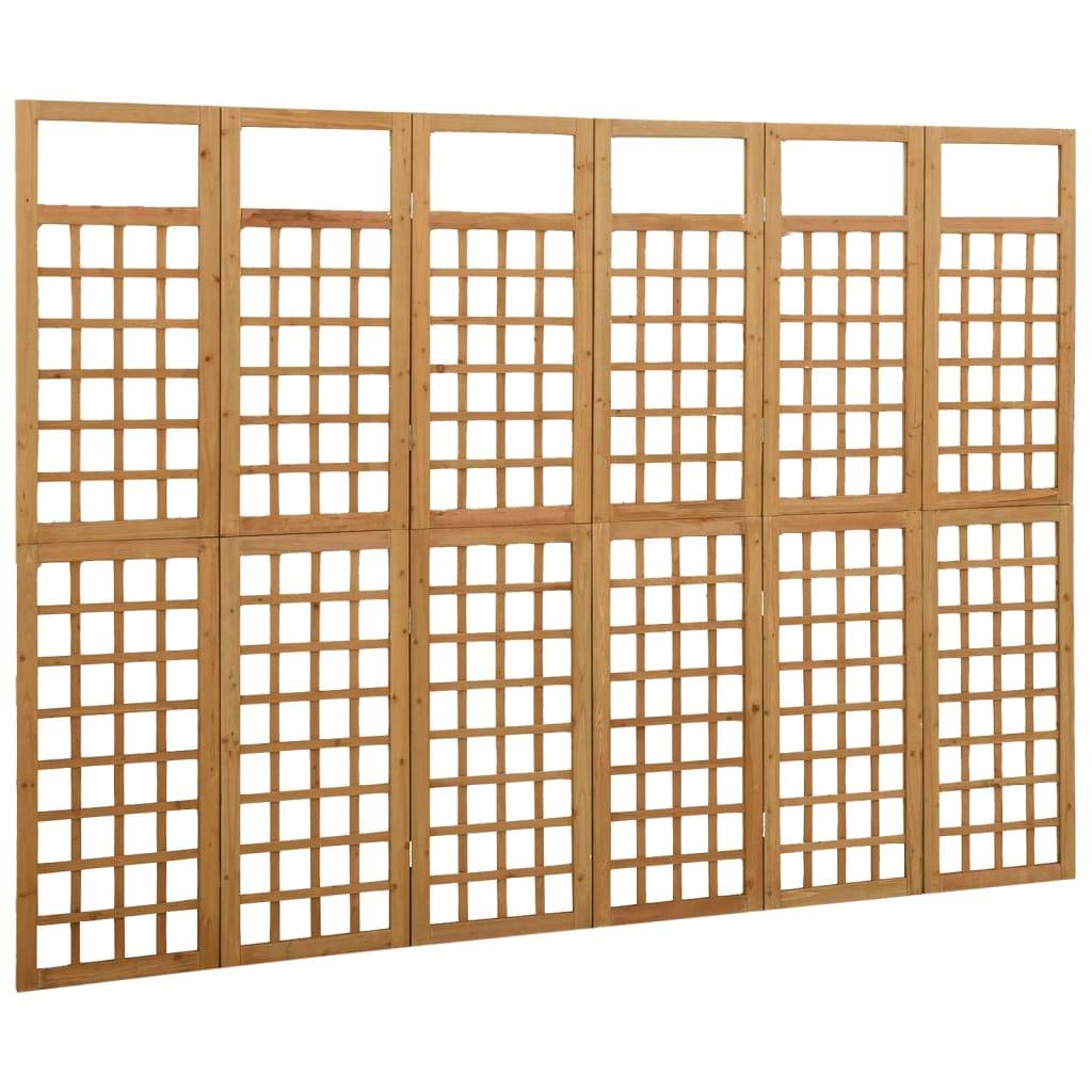 vidaXL Spalier/Paravent 6-teilig Massivholz Tanne 242,5x180 cm