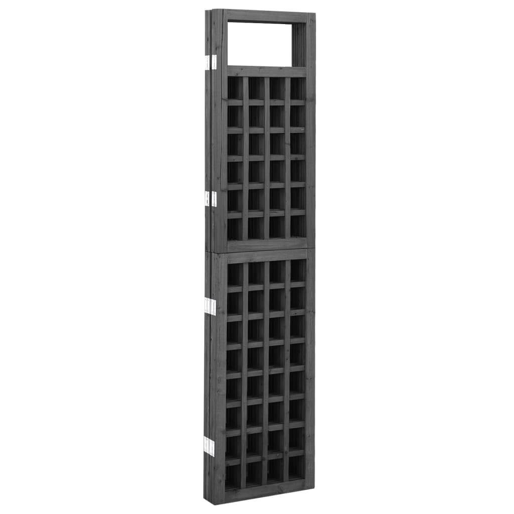 vidaXL Spalier/Paravent 3-teilig Massivholz Tanne Schwarz 121x180 cm
