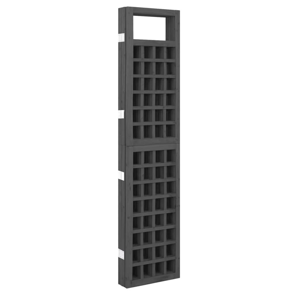 vidaXL Spalier/Paravent 5-teilig Massivholz Tanne Schwarz 201,5x180 cm