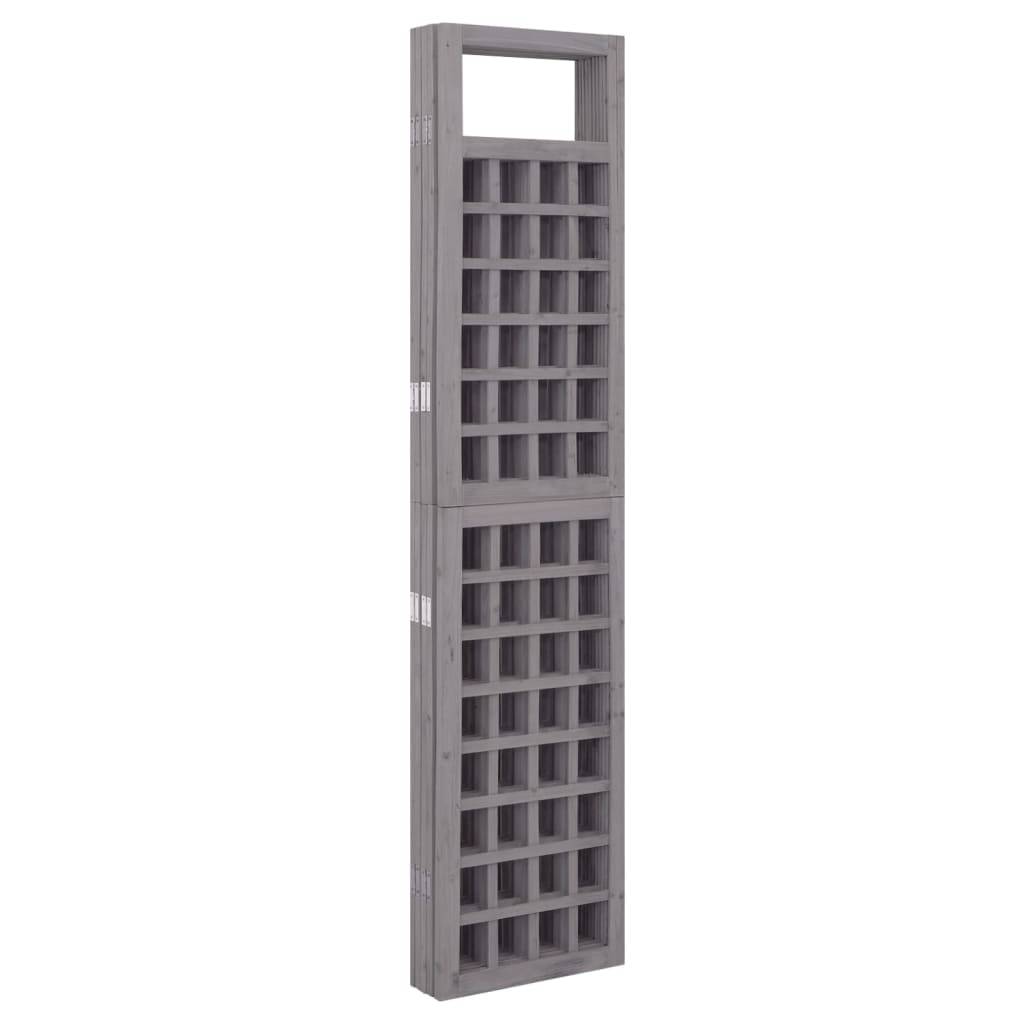 vidaXL Spalier/Paravent 5-teilig Massivholz Tanne Grau 201,5x180 cm
