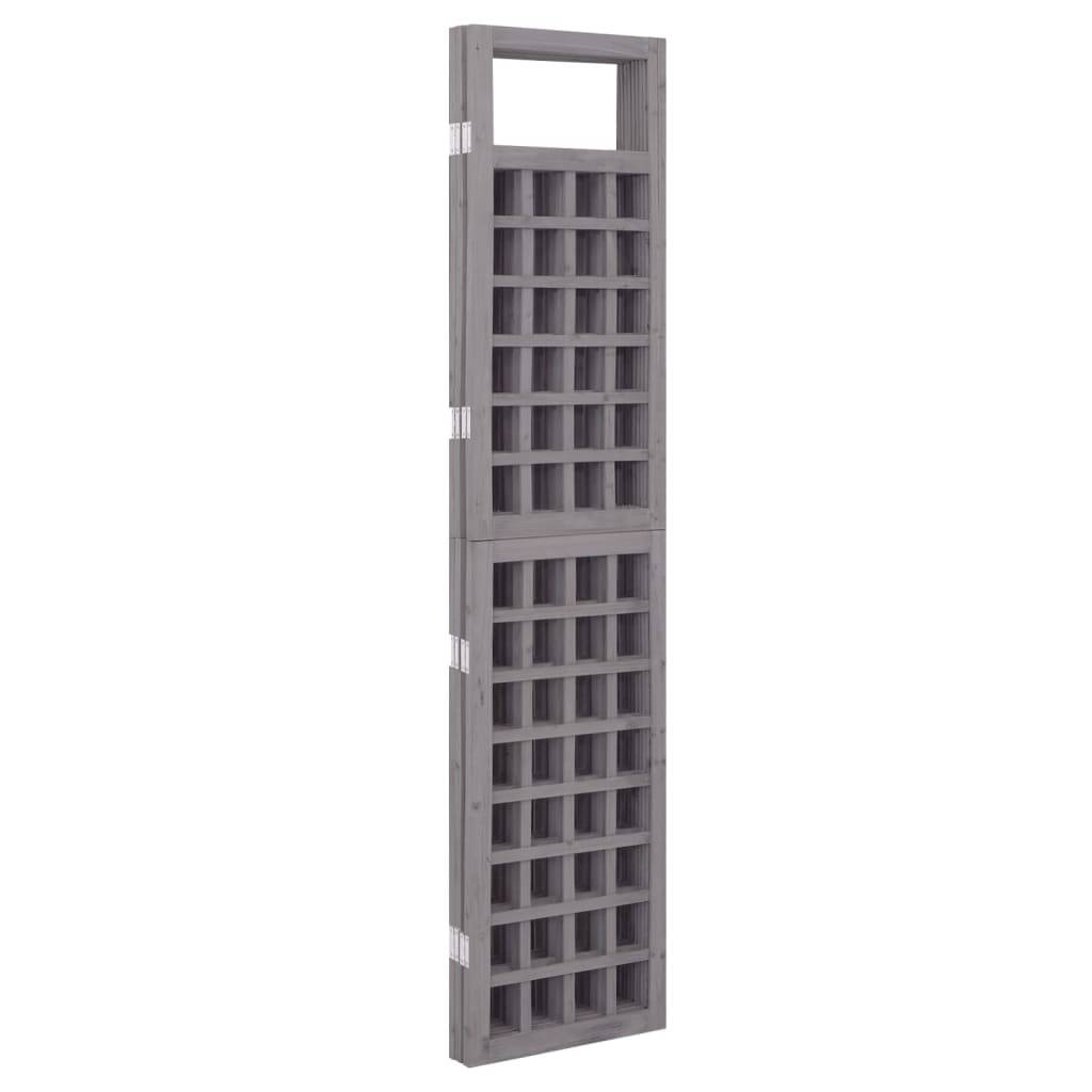 vidaXL Spalier/Paravent 4-teilig Massivholz Tanne Grau 161x180 cm